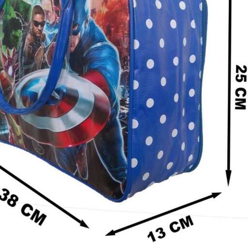 a large bag with a picture of a person on it.