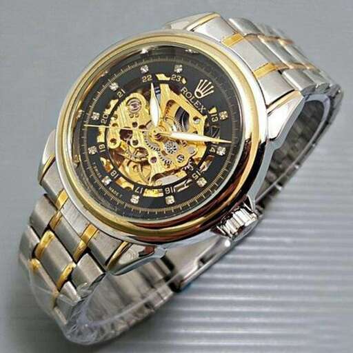 a watch made of steel and steel.