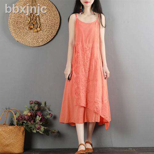 summer new orange dress in the style of the summer