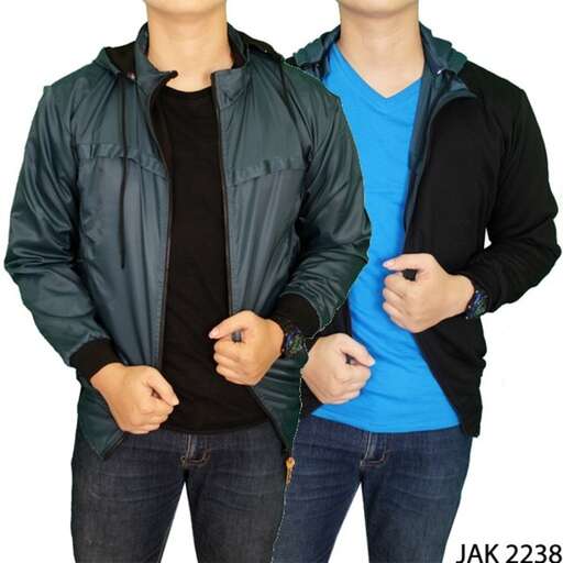 a pair of men in a leather jacket