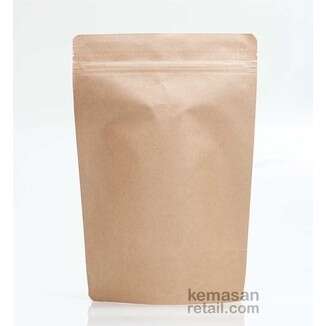 a bag of brown paper in a white background.