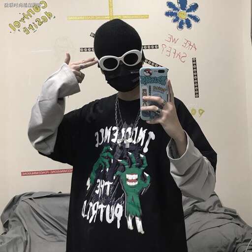 a person with a mask and glasses on their head