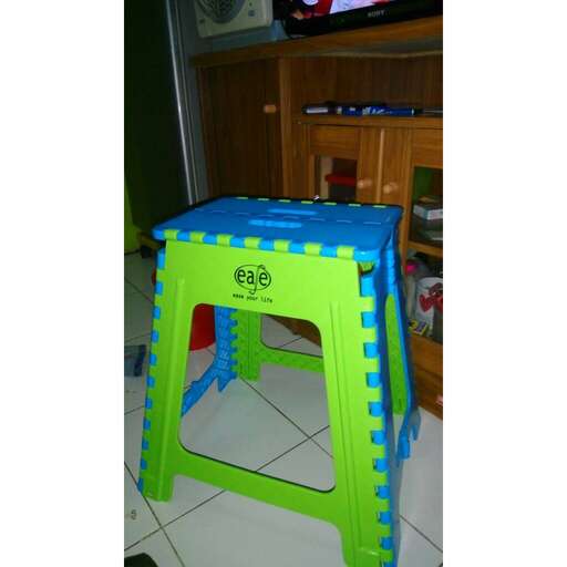 a stool made from a plastic stool.