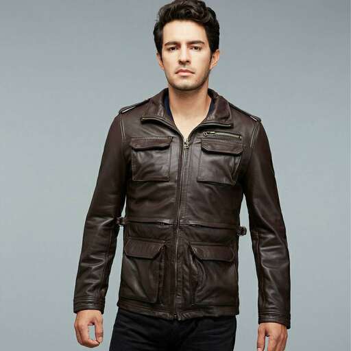 leather jacket with a zipper