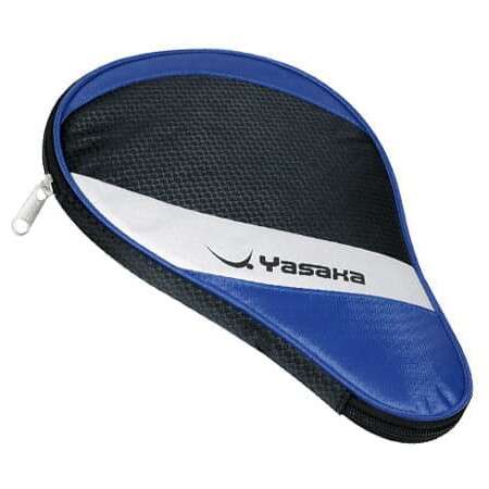 tennis racket in blue and white