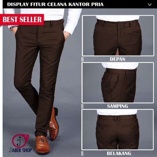 men's brown pants with a white shirt
