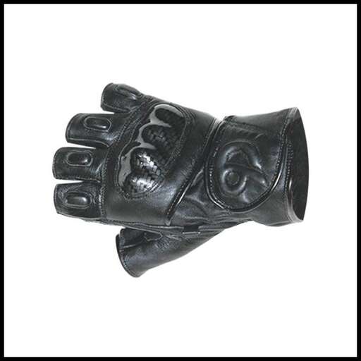 a black glove with a white background