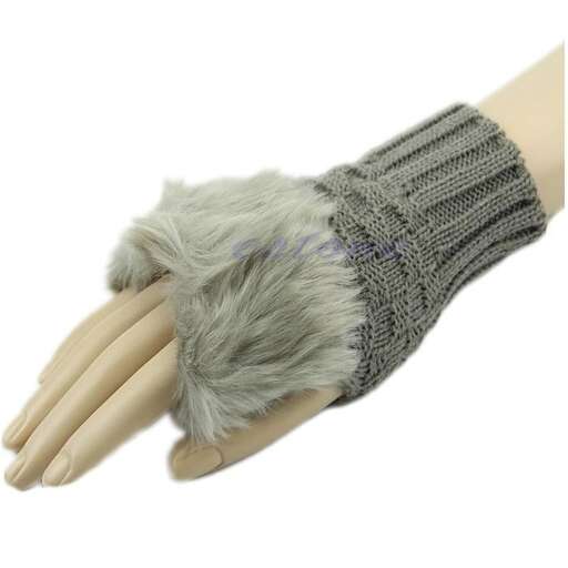 a glove with a fur lined cuff