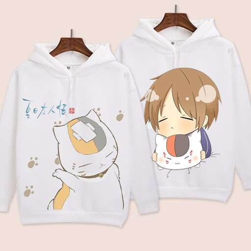 a cute anime girl with a cute cat on her chest.