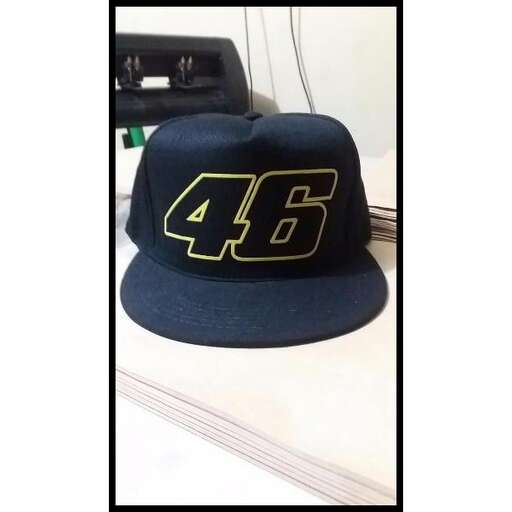 a black hat with the number on it.