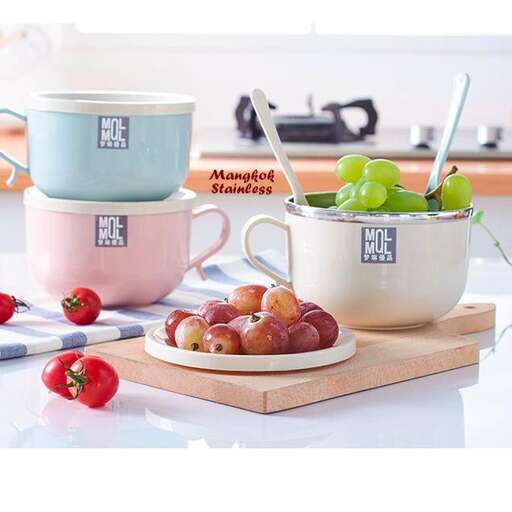 a set of three cups of fruit and a plate of grapes.