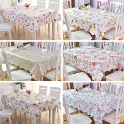 tablecloths and tablecloths in the dining room