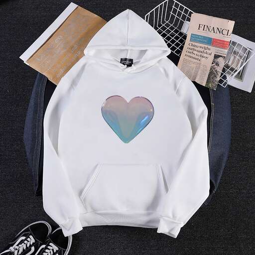 a hoodie with a heart on it