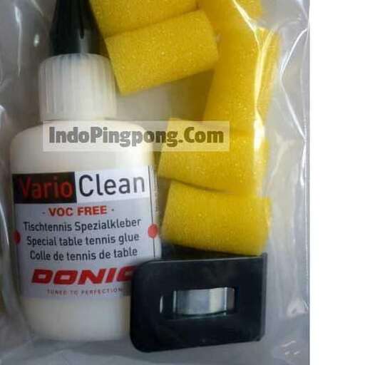 a plastic bag of cleaning products