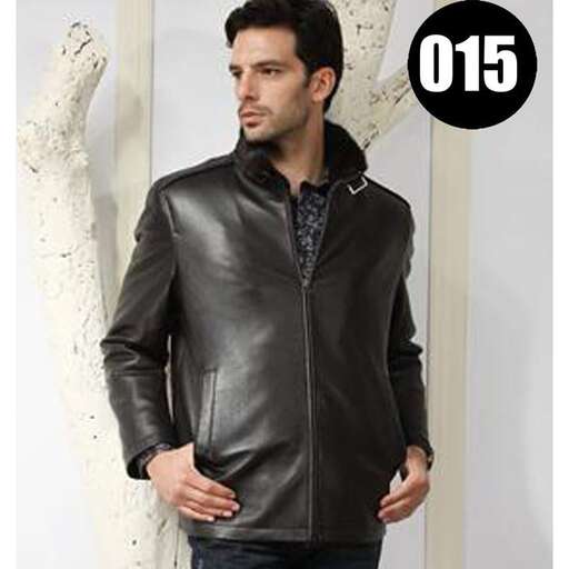 leather jacket with a collar