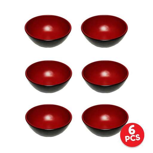 set of bowls in red