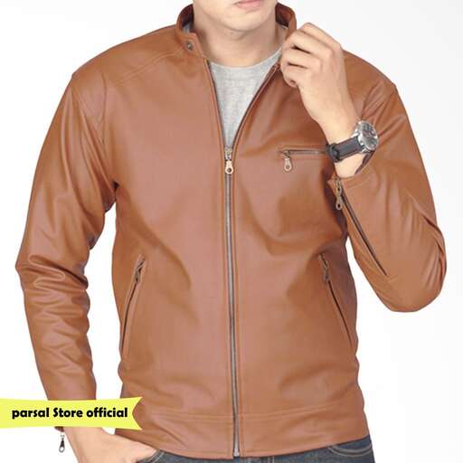 men's leather jacket with a zipper