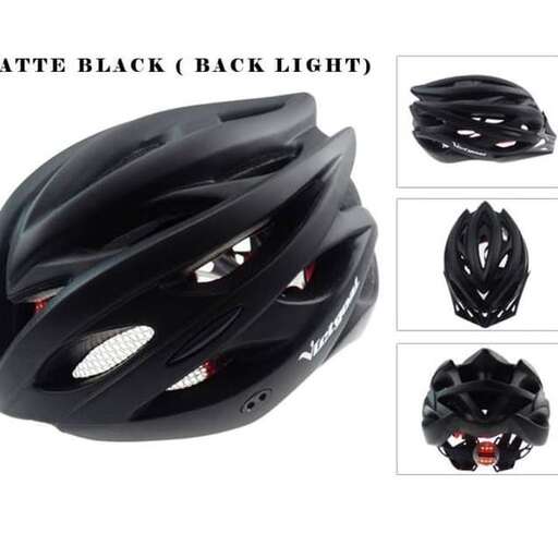 a helmet for a black bike.