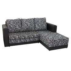 a modern sofa in black and white