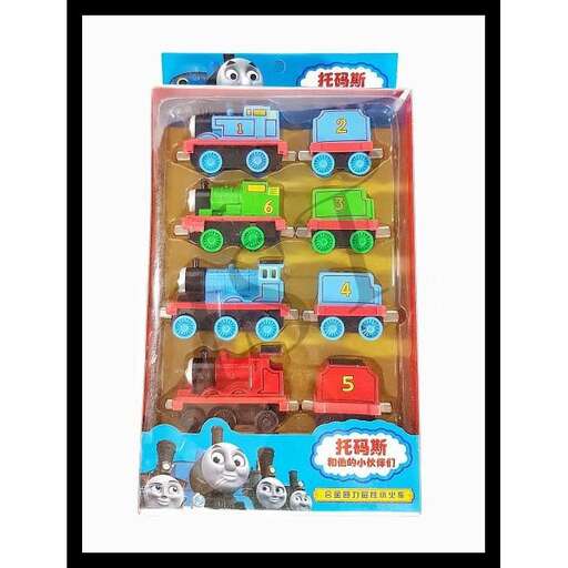 a framed print of a toy train set.