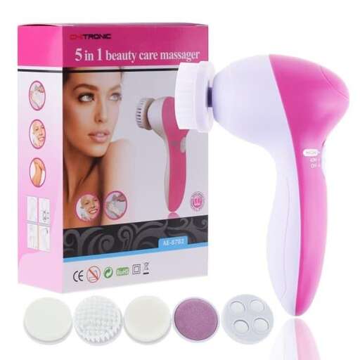 a pink hair dryer with a pink and white electric razor.