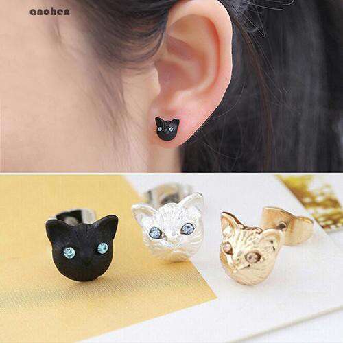owl earring in black and white