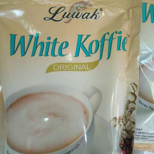 a bag of coffee with a white background