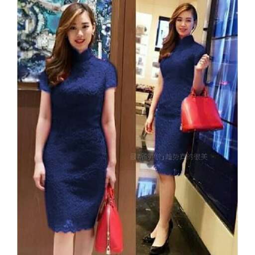 person in a blue dress