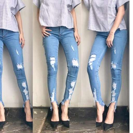 i love the ripped jeans.