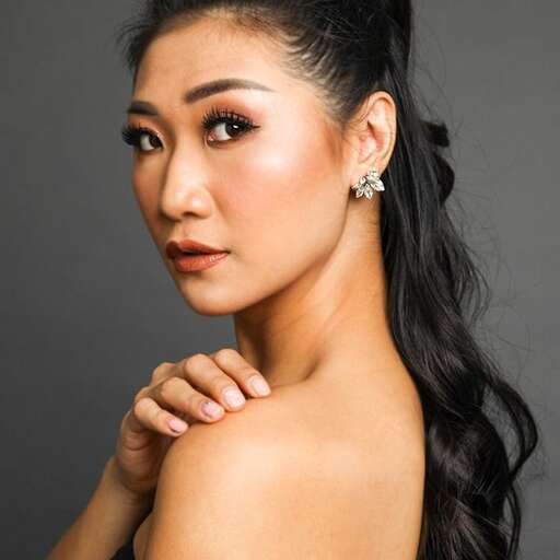 a woman with long hair