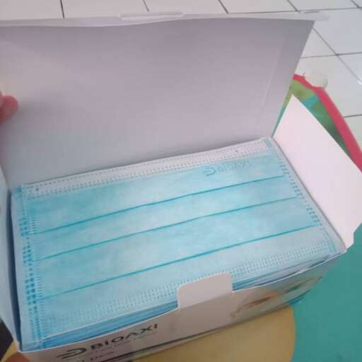 the box is filled with plastic wrap.