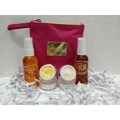 a bag of beauty products