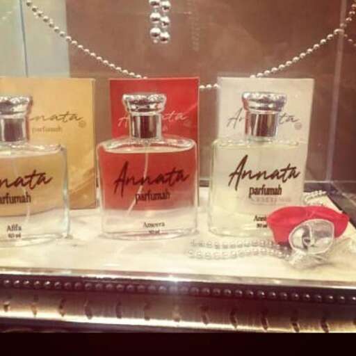 perfumes for sale in a shop window