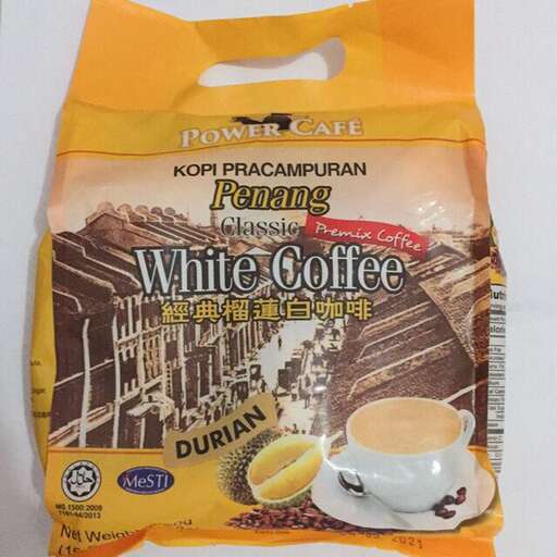 a bag of coffee with a cup of coffee