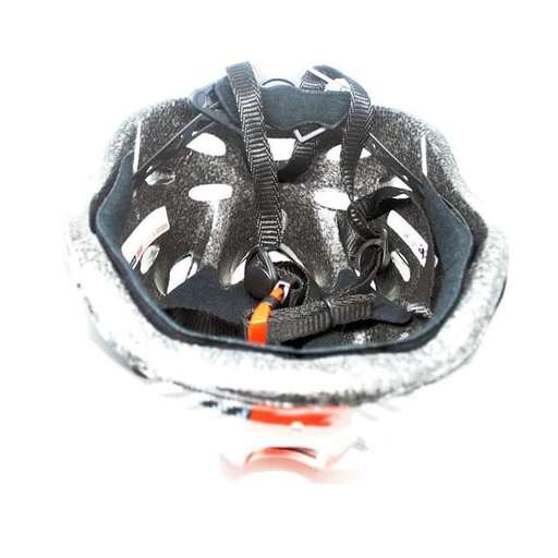 a hat with a black strap and a white background.