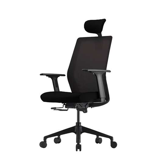 the office chair is available in black and white.