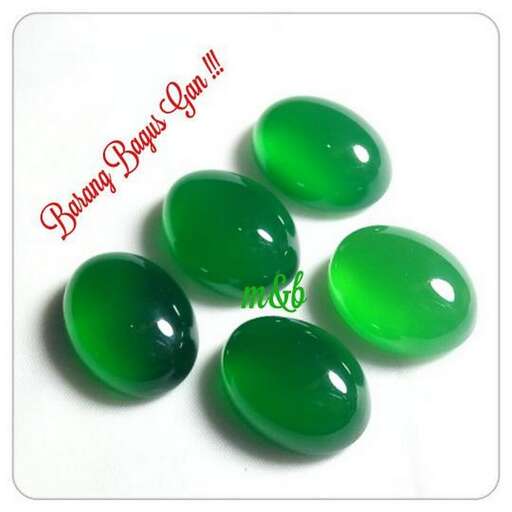 green glass beads in shades of green
