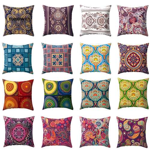 a selection of pillows from the collection.