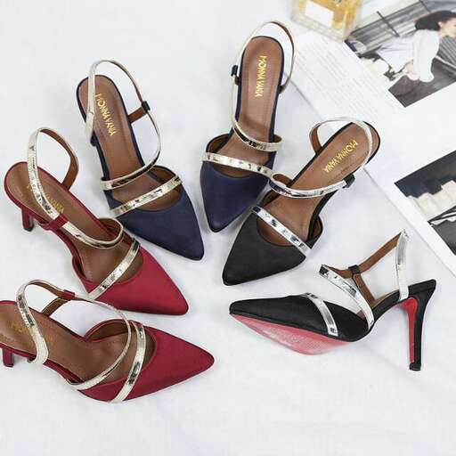 a pair of red shoes