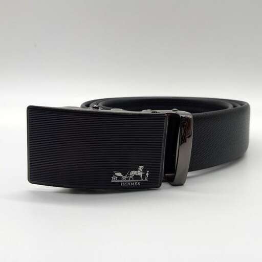 leather belt with a logo