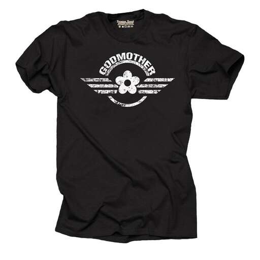 black t - shirt with logo on the front