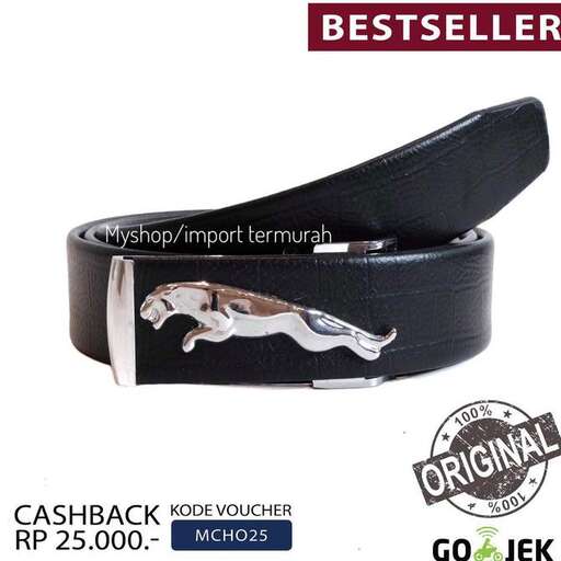person is a leather belt with a logo of a wolf.
