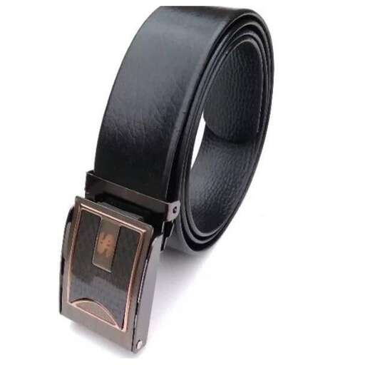 leather belt with a square buckle