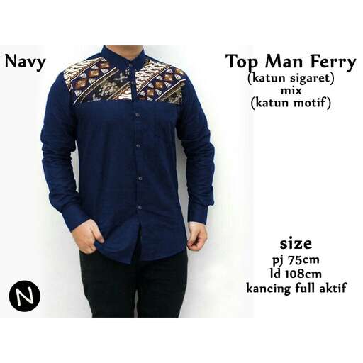 navy blue men's shirt with a floral pattern