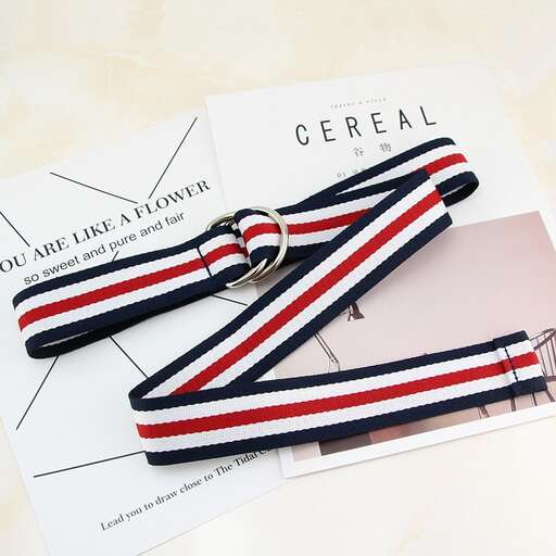 a pair of red, white and blue striped ties.