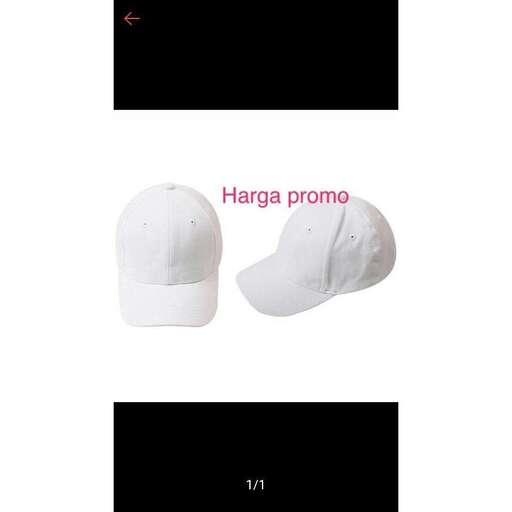 a white baseball cap with a red logo.