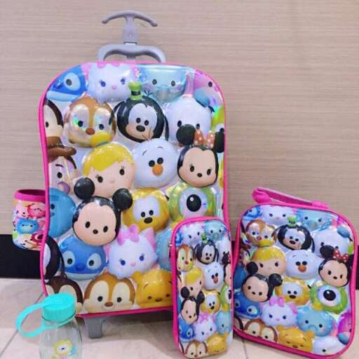 a large bag with a hello kitty backpack.