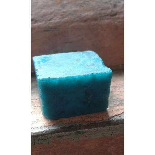 a block of blue soap.