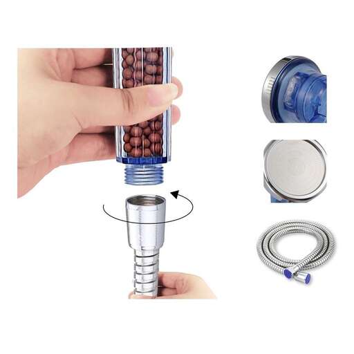 a hand holding a blue spool of wire.
