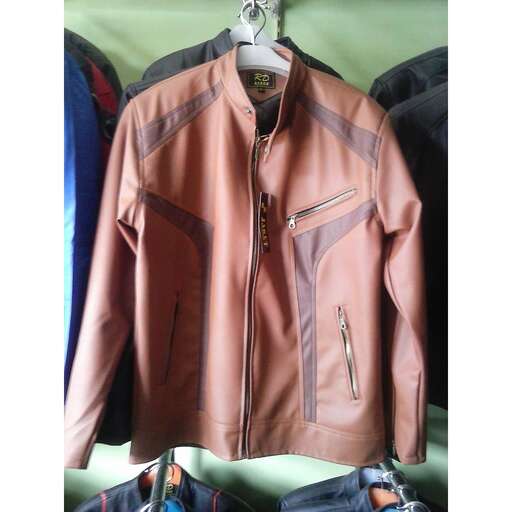 leather jacket in the men's clothing store